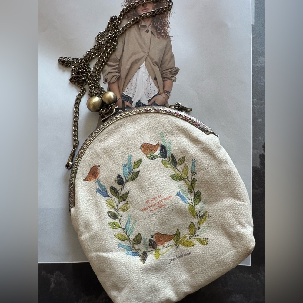Vintage Floral Canvas Crossbody Bag - Picture 1 of 3